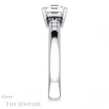 14k White Gold Asscher Cut Forever One Engagement Ring Setting #GTJ1249-asscher-fo-w