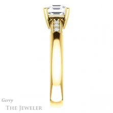 14k Yellow Gold Asscher Cut Forever One Engagement Ring Setting #GTJ1249-asscher-fo-y