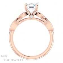 14k Rose Gold Asscher Cut Forever One Engagement Ring Setting #GTJ1250-asscher-fo-r