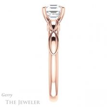 14k Rose Gold Asscher Cut Forever One Engagement Ring Setting #GTJ1250-asscher-fo-r