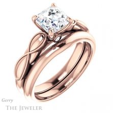 14k Rose Gold Asscher Cut Forever One Engagement Ring Setting #GTJ1250-asscher-fo-r