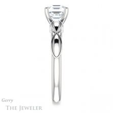 14k White Gold Asscher Cut Forever One Engagement Ring Setting #GTJ1250-asscher-fo-w 3 14k White Gold Asscher Cut Forever One Engagement Ring Setting #GTJ1250-asscher-fo-w