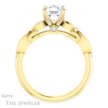 14k Yellow Gold Asscher Cut Forever One Engagement Ring Setting #GTJ1250-asscher-fo-y 2 14k Yellow Gold Asscher Cut Forever One Engagement Ring Setting #GTJ1250-asscher-fo-y