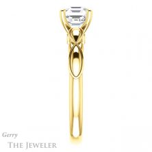 14k Yellow Gold Asscher Cut Forever One Engagement Ring Setting #GTJ1250-asscher-fo-y 3 14k Yellow Gold Asscher Cut Forever One Engagement Ring Setting #GTJ1250-asscher-fo-y
