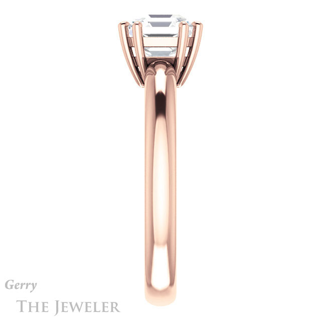 14k Rose Gold Asscher Cut Forever One Engagement Ring Setting #GTJ1251-asscher-fo-r