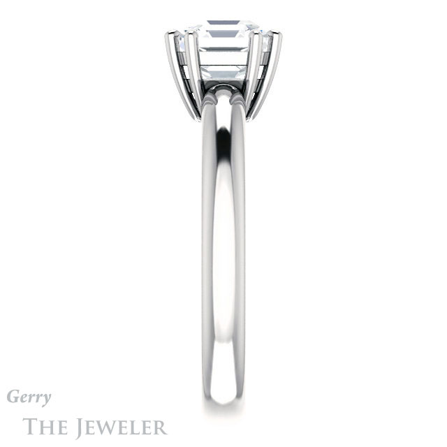 14k White Gold Asscher Cut Forever One Engagement Ring Setting #GTJ1251-asscher-fo-w 3 14k White Gold Asscher Cut Forever One Engagement Ring Setting #GTJ1251-asscher-fo-w