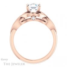 14k Rose Gold Asscher Cut Forever One Engagement Ring Setting #GTJ1255-asscher-fo-r