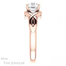 14k Rose Gold Asscher Cut Forever One Engagement Ring Setting #GTJ1255-asscher-fo-r