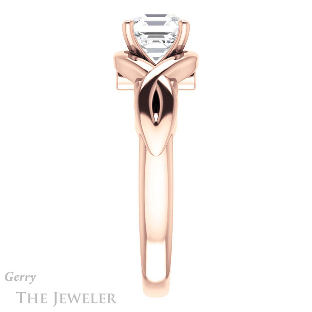 14k Rose Gold Asscher Cut Forever One Engagement Ring Setting #GTJ1255-asscher-fo-r