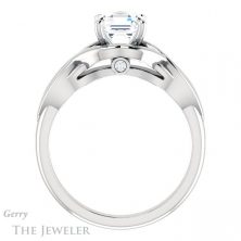 14k White Gold Asscher Cut Forever One Engagement Ring Setting #GTJ1255-asscher-fo-w
