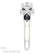 14k White Gold Asscher Cut Forever One Engagement Ring Setting #GTJ1255-asscher-fo-w