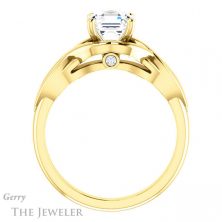 14k Yellow Gold Asscher Cut Forever One Engagement Ring Setting #GTJ1255-asscher-fo-y