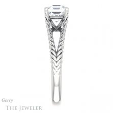 14k White Gold Asscher Cut Forever One Engagement Ring Setting #GTJ1258-asscher-fo-w 3 14k White Gold Asscher Cut Forever One Engagement Ring Setting #GTJ1258-asscher-fo-w