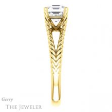 14k Yellow Gold Asscher Cut Forever One Engagement Ring Setting #GTJ1258-asscher-fo-y