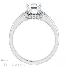14k White Gold Asscher Cut Forever One Engagement Ring Setting #GTJ1261-asscher-fo-w