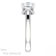 14k White Gold Asscher Cut Forever One Engagement Ring Setting #GTJ1261-asscher-fo-w