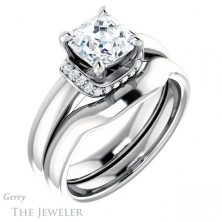 14k White Gold Asscher Cut Forever One Engagement Ring Setting #GTJ1261-asscher-fo-w