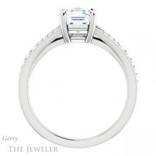 14k White Gold Asscher Cut Forever One Engagement Ring Setting #GTJ1262-asscher-fo-w 2 14k White Gold Asscher Cut Forever One Engagement Ring Setting #GTJ1262-asscher-fo-w