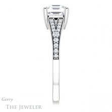 14k White Gold Asscher Cut Forever One Engagement Ring Setting #GTJ1262-asscher-fo-w 3 14k White Gold Asscher Cut Forever One Engagement Ring Setting #GTJ1262-asscher-fo-w