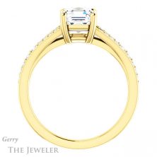 14k Yellow Gold Asscher Cut Forever One Engagement Ring Setting #GTJ1262-asscher-fo-y