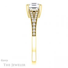 14k Yellow Gold Asscher Cut Forever One Engagement Ring Setting #GTJ1262-asscher-fo-y