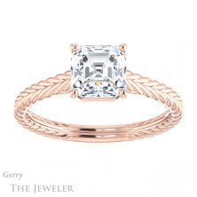 14k Rose Gold Asscher Cut Forever One Engagement Ring Setting #GTJ1263-asscher-fo-r