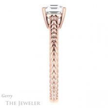 14k Rose Gold Asscher Cut Forever One Engagement Ring Setting #GTJ1263-asscher-fo-r