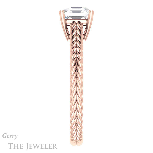 14k Rose Gold Asscher Cut Forever One Engagement Ring Setting #GTJ1263-asscher-fo-r