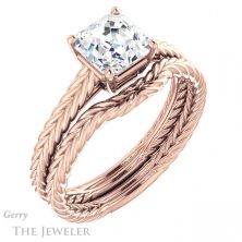 14k Rose Gold Asscher Cut Forever One Engagement Ring Setting #GTJ1263-asscher-fo-r