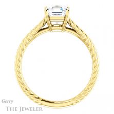 14k Yellow Gold Asscher Cut Forever One Engagement Ring Setting #GTJ1263-asscher-fo-y