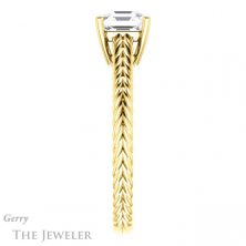 14k Yellow Gold Asscher Cut Forever One Engagement Ring Setting #GTJ1263-asscher-fo-y