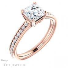 14k Rose Gold Asscher Cut Forever One Engagement Ring Setting #GTJ1265-asscher-fo-r 4 14k Rose Gold Asscher Cut Forever One Engagement Ring Setting #GTJ1265-asscher-fo-r