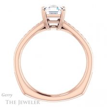 14k Rose Gold Asscher Cut Forever One Engagement Ring Setting #GTJ1265-asscher-fo-r 2 14k Rose Gold Asscher Cut Forever One Engagement Ring Setting #GTJ1265-asscher-fo-r
