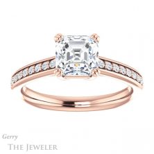 14k Rose Gold Asscher Cut Forever One Engagement Ring Setting #GTJ1265-asscher-fo-r 1 14k Rose Gold Asscher Cut Forever One Engagement Ring Setting #GTJ1265-asscher-fo-r