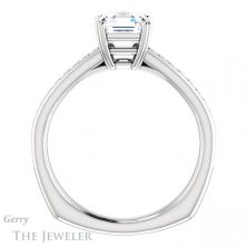 14k White Gold Asscher Cut Forever One Engagement Ring Setting #GTJ1265-asscher-fo-w