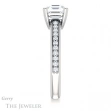 14k White Gold Asscher Cut Forever One Engagement Ring Setting #GTJ1265-asscher-fo-w