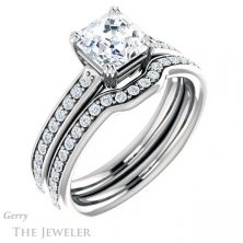 14k White Gold Asscher Cut Forever One Engagement Ring Setting #GTJ1265-asscher-fo-w
