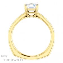 14k Yellow Gold Asscher Cut Forever One Engagement Ring Setting #GTJ1265-asscher-fo-y