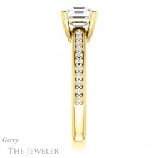 14k Yellow Gold Asscher Cut Forever One Engagement Ring Setting #GTJ1265-asscher-fo-y