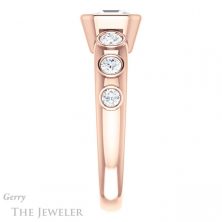 14k Rose Gold Asscher Cut Forever One Engagement Ring Setting #GTJ1266-asscher-fo-r