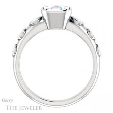 14k White Gold Asscher Cut Forever One Engagement Ring Setting #GTJ1266-asscher-fo-w