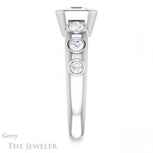 14k White Gold Asscher Cut Forever One Engagement Ring Setting #GTJ1266-asscher-fo-w