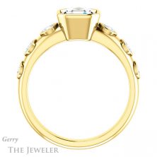 14k Yellow Gold Asscher Cut Forever One Engagement Ring Setting #GTJ1266-asscher-fo-y