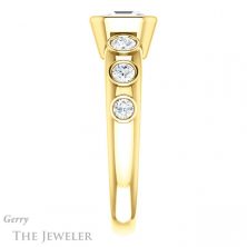 14k Yellow Gold Asscher Cut Forever One Engagement Ring Setting #GTJ1266-asscher-fo-y