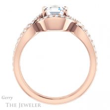 14k Rose Gold Asscher Cut Forever One Engagement Ring Setting #GTJ1267-asscher-fo-r