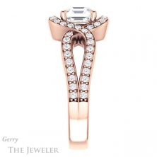 14k Rose Gold Asscher Cut Forever One Engagement Ring Setting #GTJ1267-asscher-fo-r