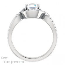14k White Gold Asscher Cut Forever One Engagement Ring Setting #GTJ1267-asscher-fo-w 2 14k White Gold Asscher Cut Forever One Engagement Ring Setting #GTJ1267-asscher-fo-w