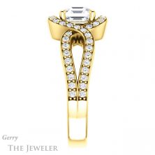 14k Yellow Gold Asscher Cut Forever One Engagement Ring Setting #GTJ1267-asscher-fo-y 3 14k Yellow Gold Asscher Cut Forever One Engagement Ring Setting #GTJ1267-asscher-fo-y