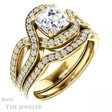 14k Yellow Gold Asscher Cut Forever One Engagement Ring Setting #GTJ1267-asscher-fo-y 6 14k Yellow Gold Asscher Cut Forever One Engagement Ring Setting #GTJ1267-asscher-fo-y