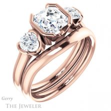 14k Rose Gold Asscher Cut Forever One Engagement Ring Setting #GTJ1269-asscher-fo-r 6 14k Rose Gold Asscher Cut Forever One Engagement Ring Setting #GTJ1269-asscher-fo-r